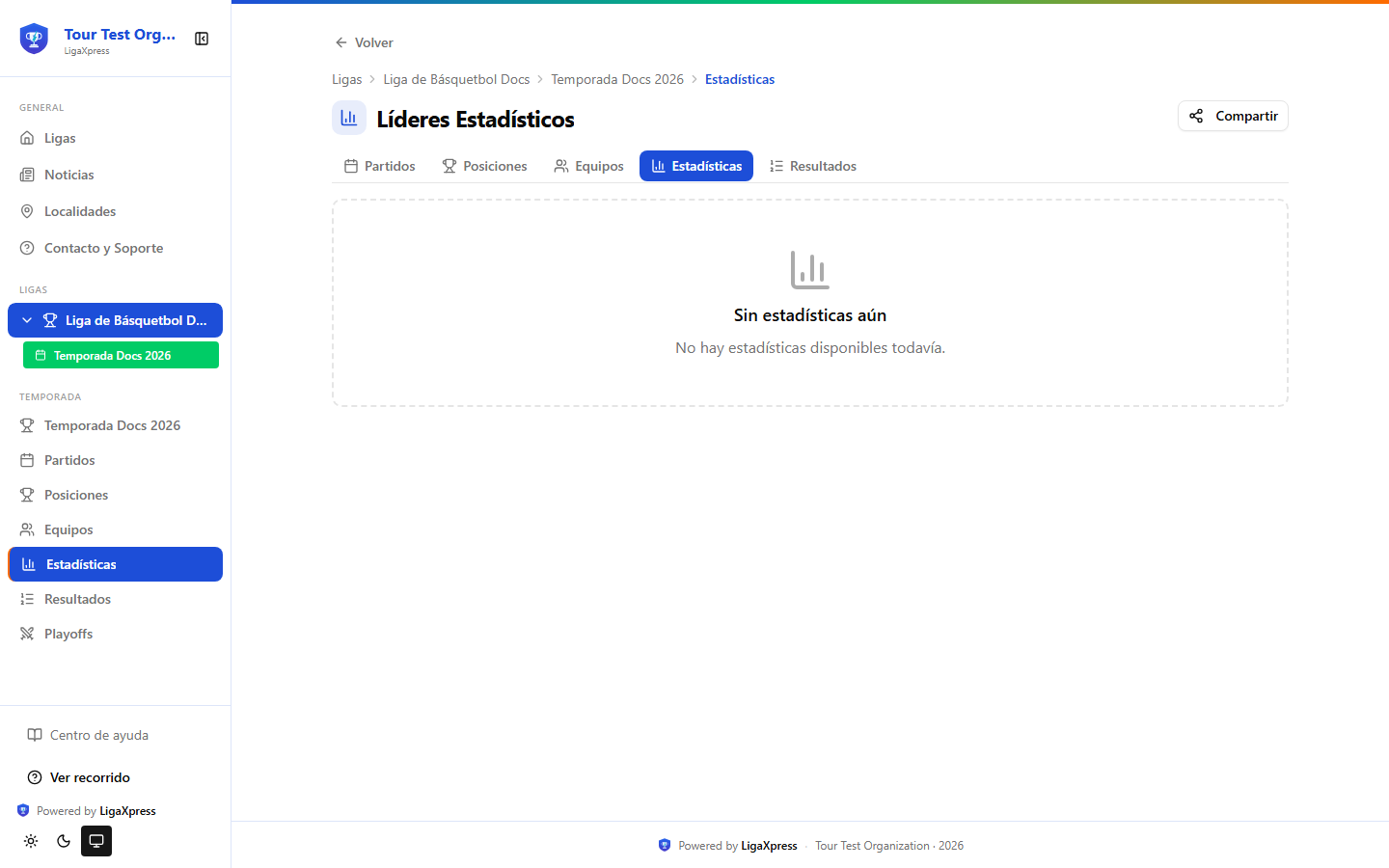 Estadísticas de jugadores en el portal